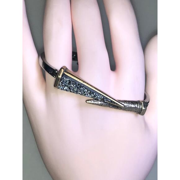 Chloe + Isabel Silver & Gold Sparkly Cuff Bracelet-B085 - Picture 1 of 4